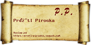 Prátl Piroska névjegykártya